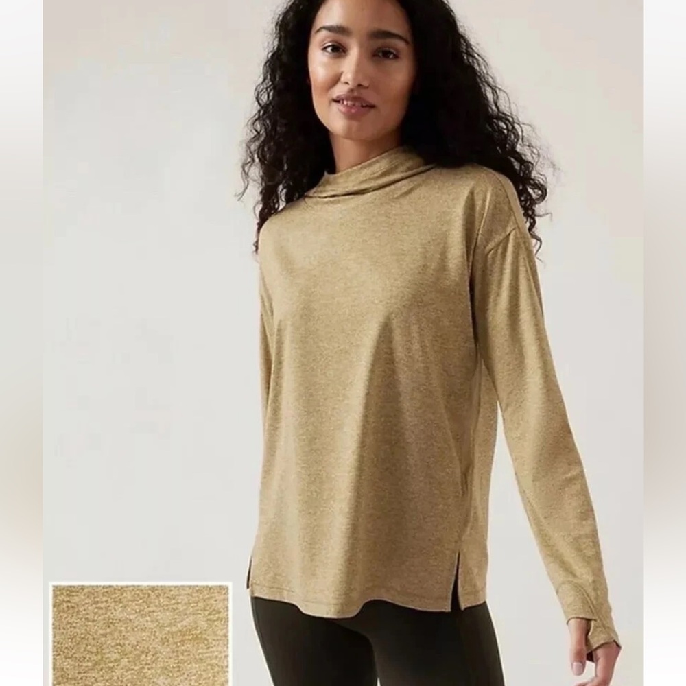 Women’s Athleta Uptempo ll Hoodie Sweatshirt in Tapestry Gold W1747 Sz S